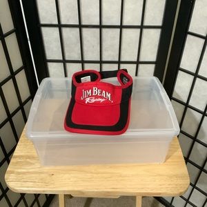 Robby Gordon Jim Beam NASCAR Cup Racing Adjustable Red Visor/Black Trim Hat Cap